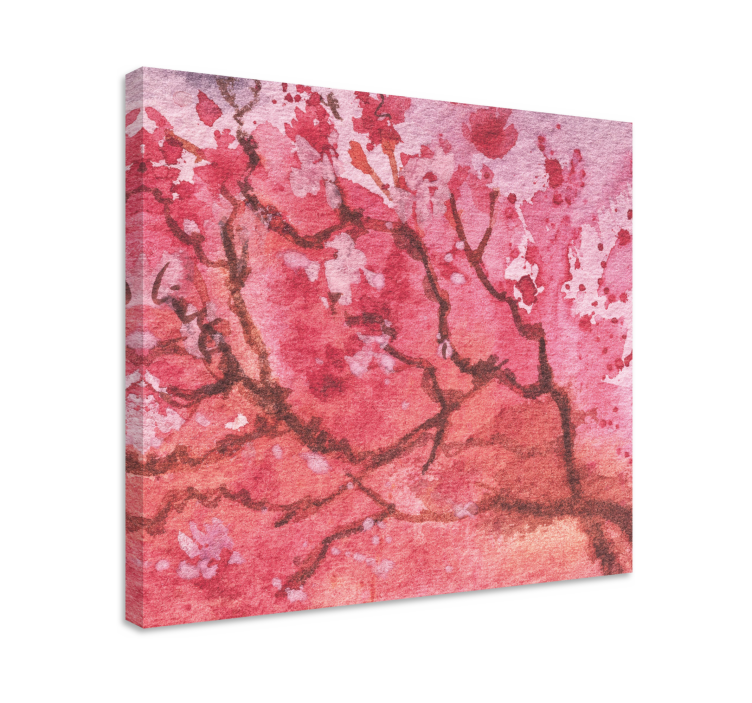 Canvas schilderij bloemen en planten sakura takken - TenStickers
