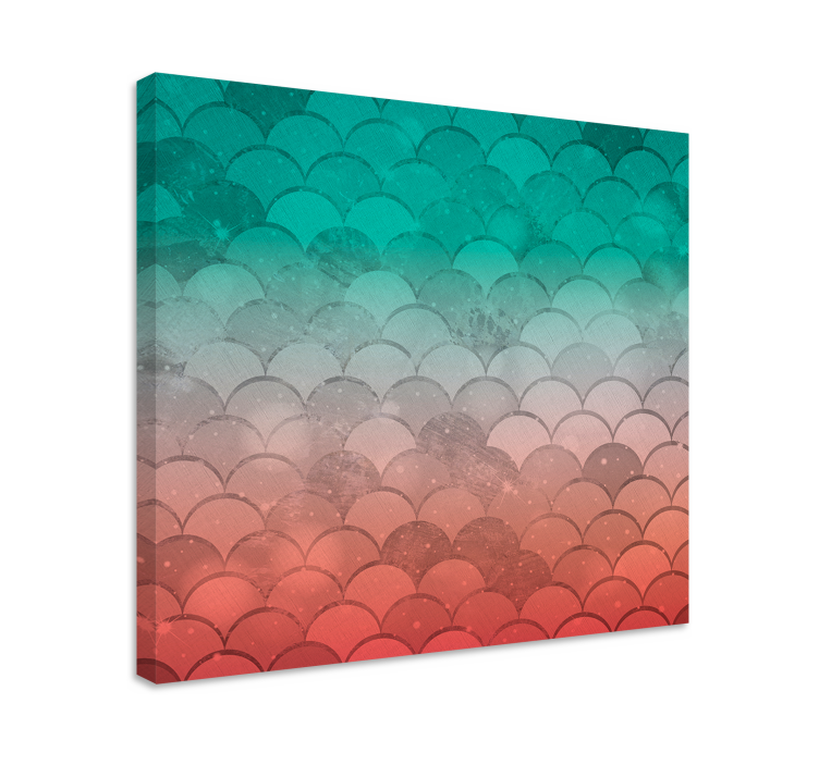 Geometrisch canvas schilderij golfpatroon in curves - TenStickers