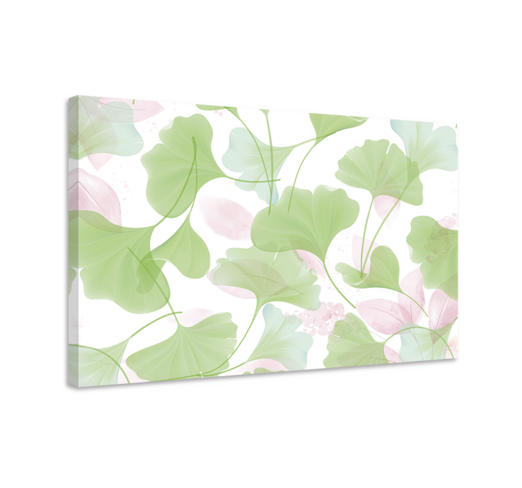 Canvas schilderij bloemen en planten ginkgo blad motief - TenStickers