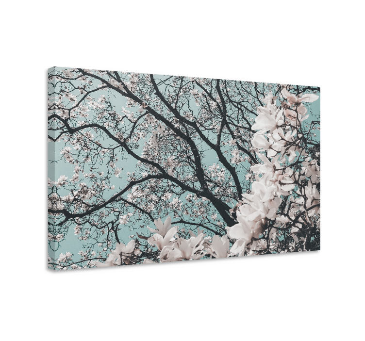 Canvas schilderijen bloemen Elegante stijl japanse kersenbloesem - TenStickers