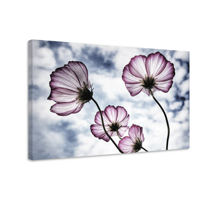 Bloemen in silhouet Canvas bloem en plant - TenStickers