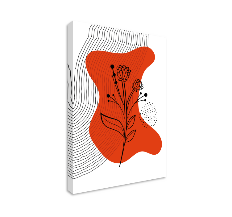 Abstract bloemensilhouet Canvas schilderijen bloemen - TenStickers