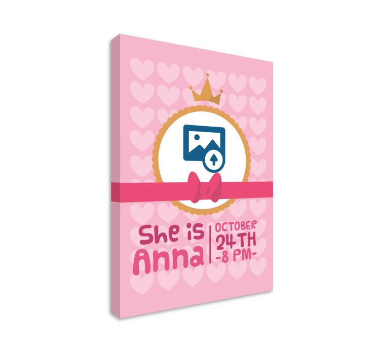 Canvas schilderij baby's verjaardagsfeest banner - TenStickers