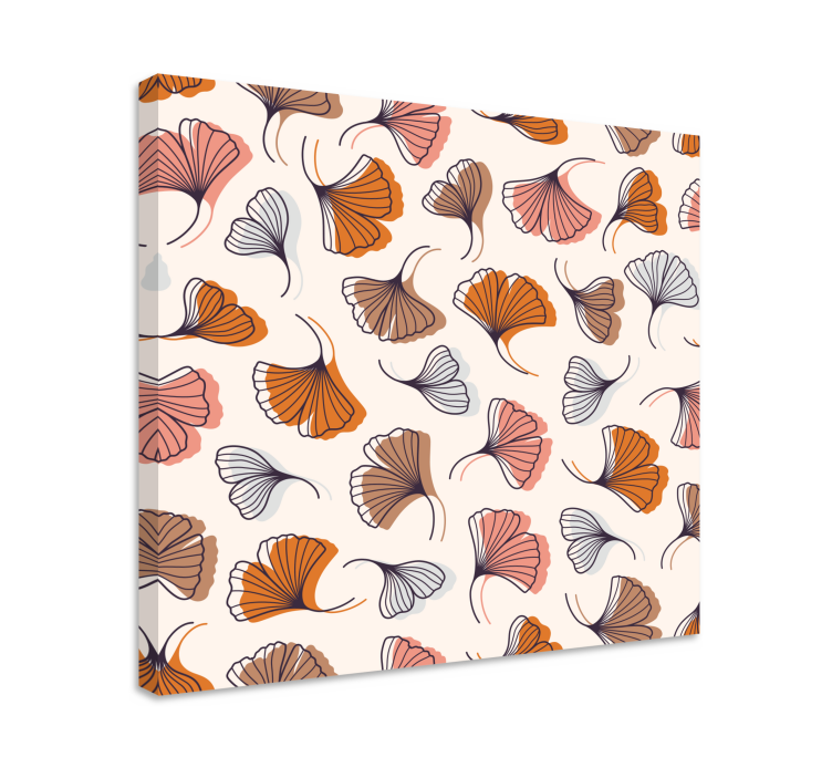 Bloemig ginkgo patroon Canvas schilderij bloemen en planten - TenStickers