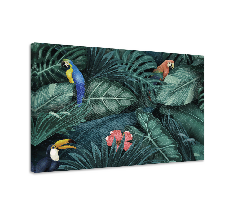 Canvas schilderij dieren tropisch vogelparadijs - TenStickers