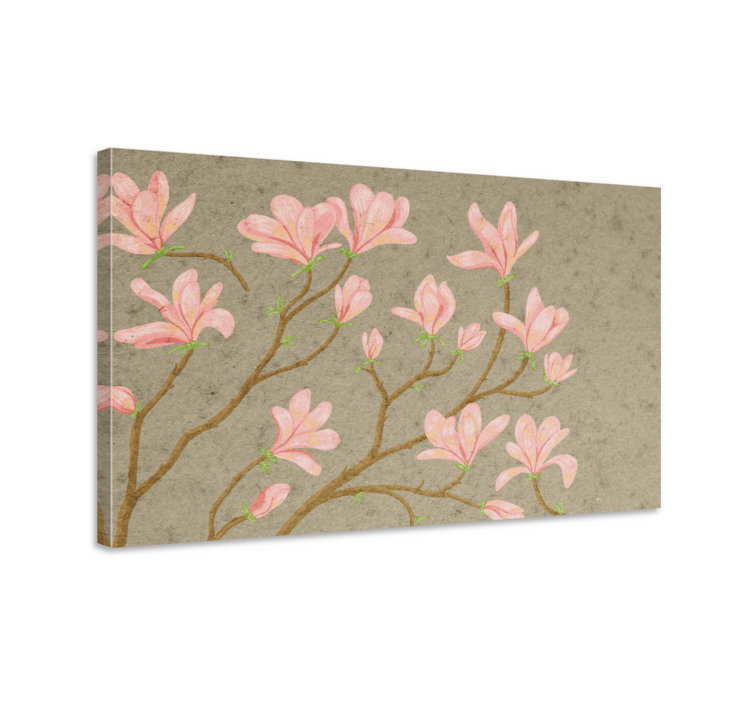 Delicate roze bloemen Canvas bloem en plant - TenStickers
