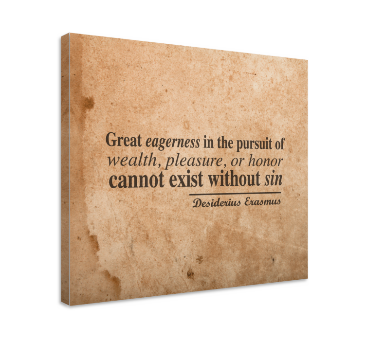 Canvas schilderij tekst verlangen en rijkdom - TenStickers