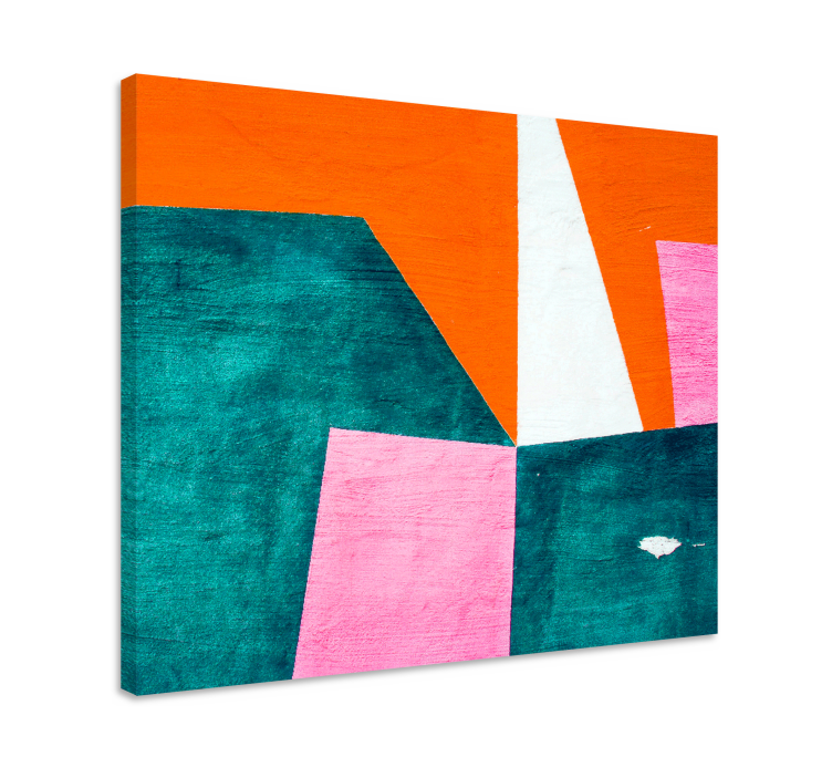 Geometrisch canvas schilderij abstracte oranje compositie - TenStickers