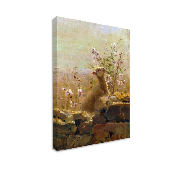 Schapen ontmoeting Canvas schilderij andere dieren - TenStickers