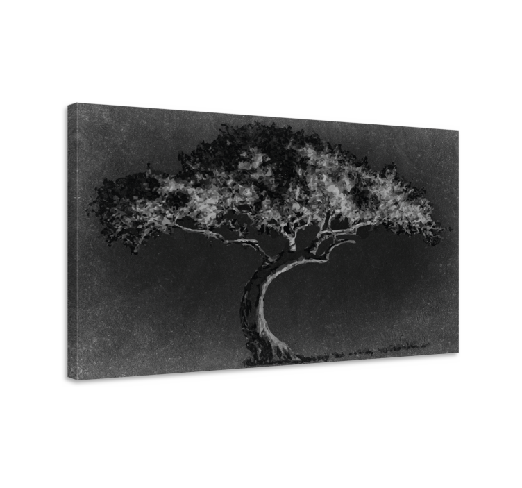 Canvas bomen eenzame boom silhouet - TenStickers