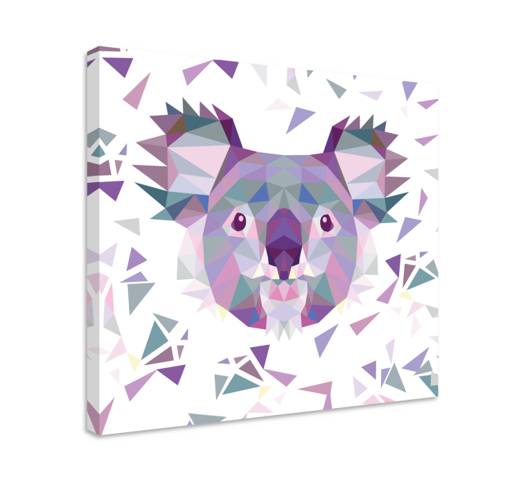 Paarden schilderij op canvas geometrisch koala gezicht - TenStickers