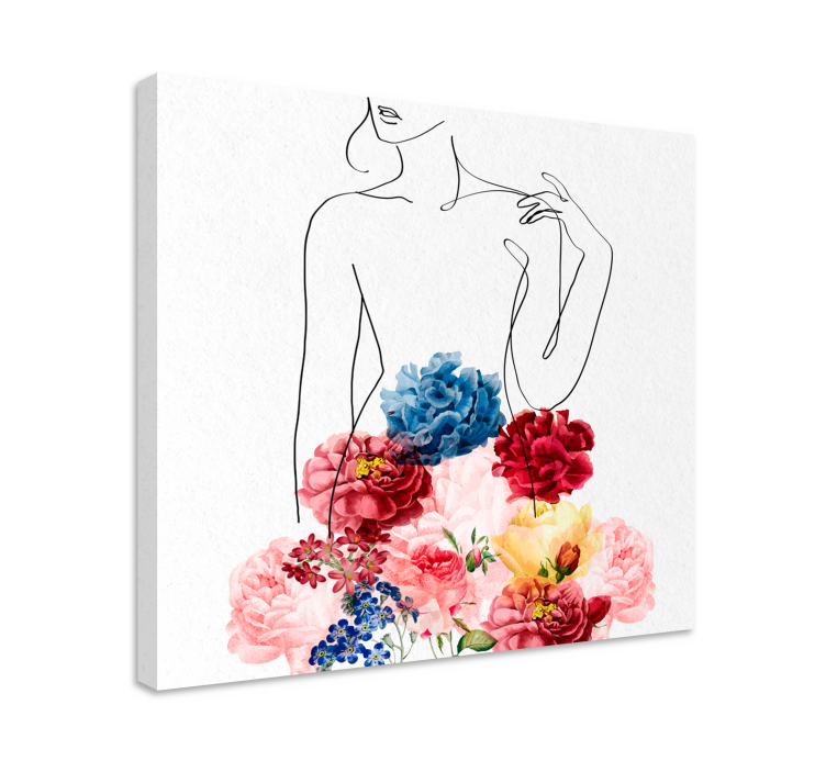 Bloemen silhouet ontwerp Canvas bloem en plant - TenStickers