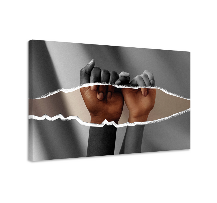 Canvas schilderij mensen en karakters samen hands - TenStickers