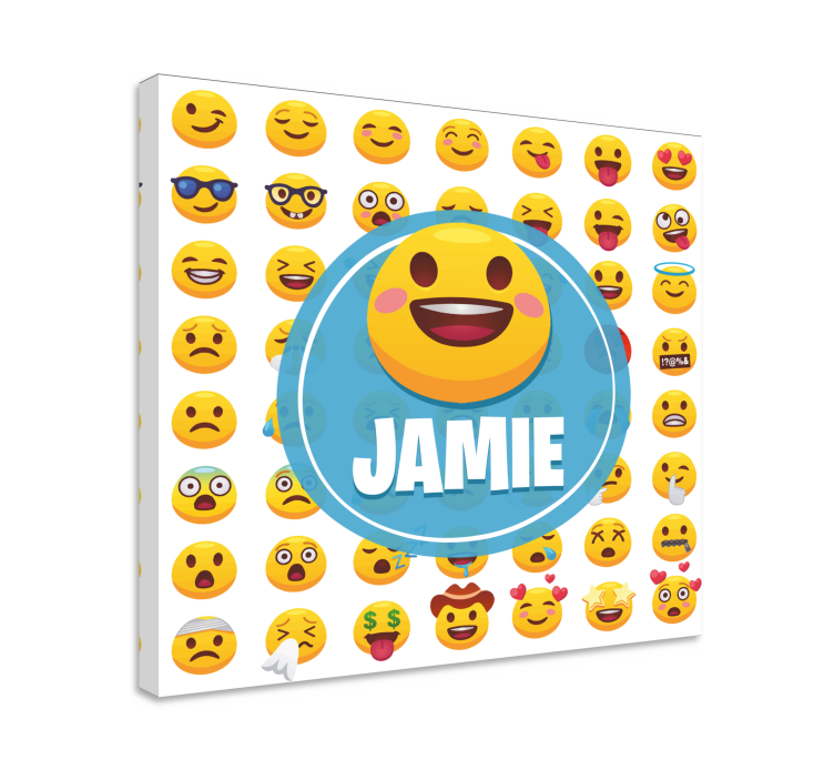 Alphabet canvas schilderij emoji expressies collectie - TenStickers