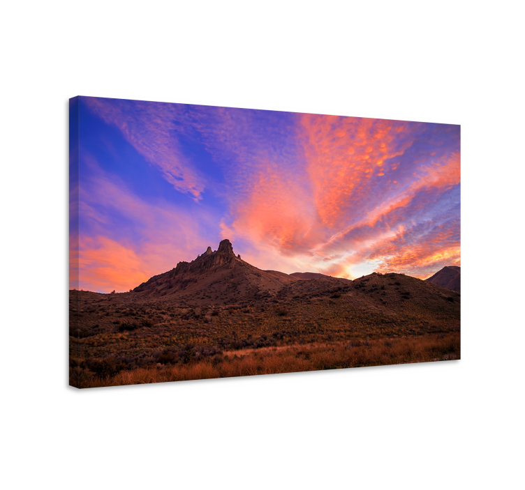 Canvas landschap grote berg schemering - TenStickers