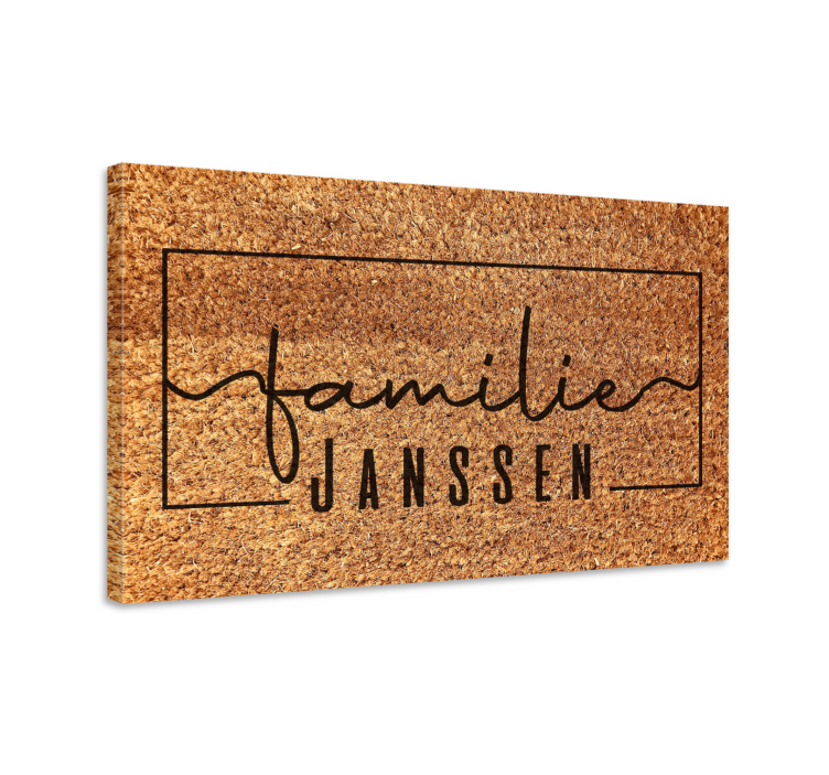 Gepersonaliseerde canvas bruine familienaam - TenStickers