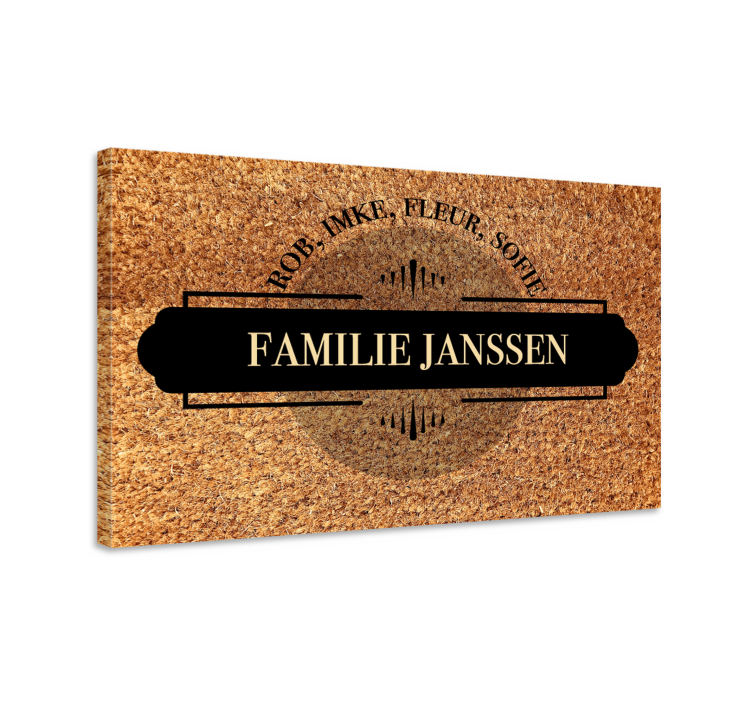Canvas schilderij familie naam met namen - TenStickers