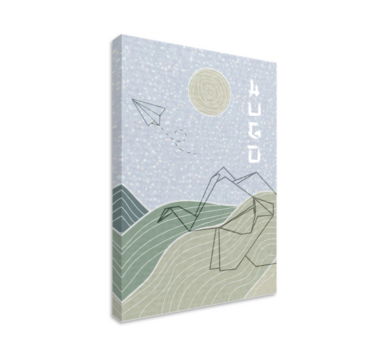 Blauwe wolken en vogels Canvas schilderij kinderkamer - TenStickers