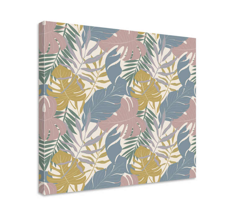 Tropische bladpatronen Canvas schilderij bloemen en planten - TenStickers