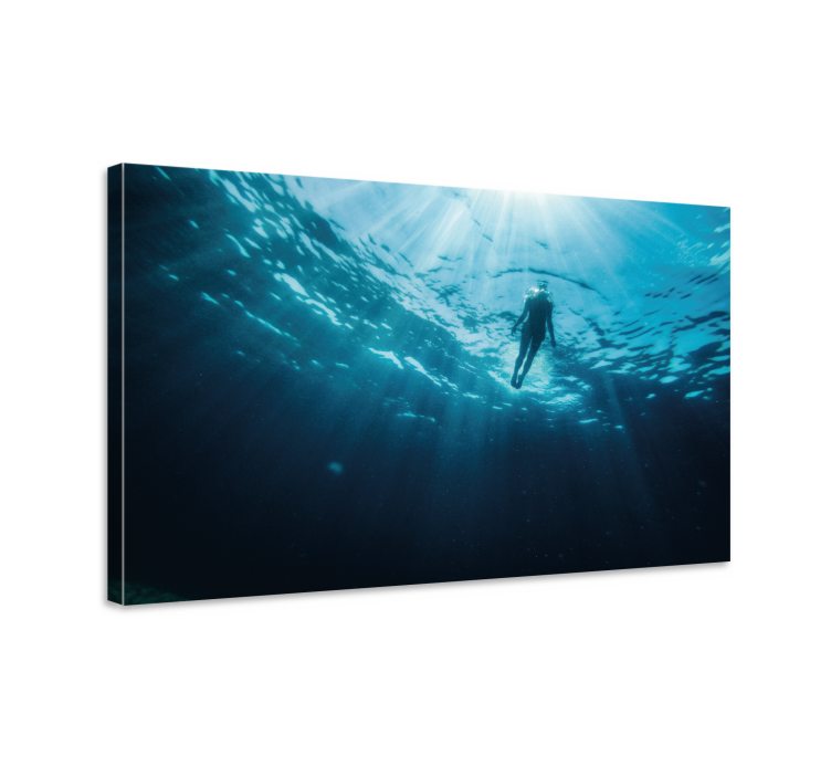 Canvas scuba duiker onderwater - TenStickers