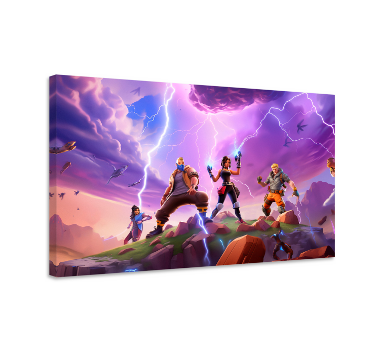 Karakters in een storm videogames canvas - TenStickers