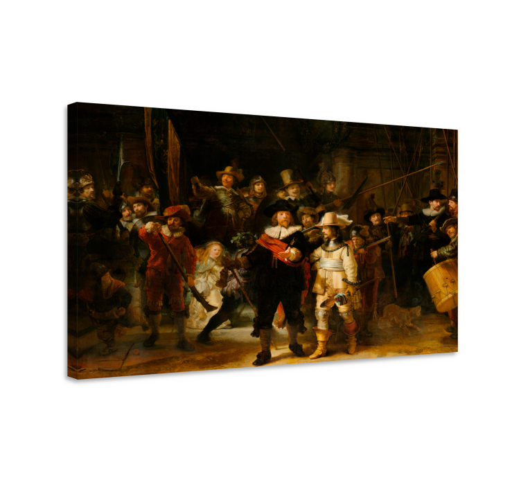 Rembrandts Nachtwacht canvas schilderij - TenStickers