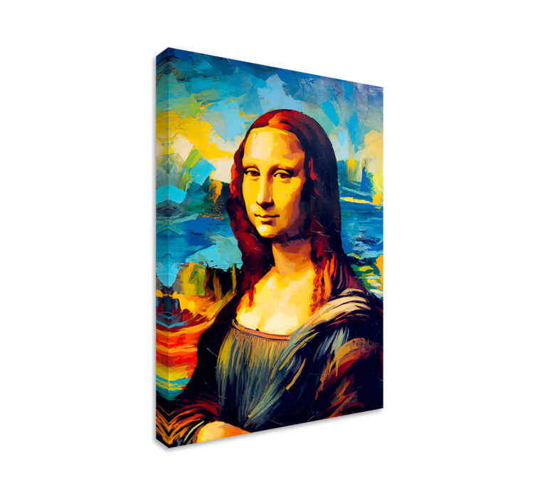 Mona lisa impressionistische stijl Canvas schilderij kunst - TenStickers