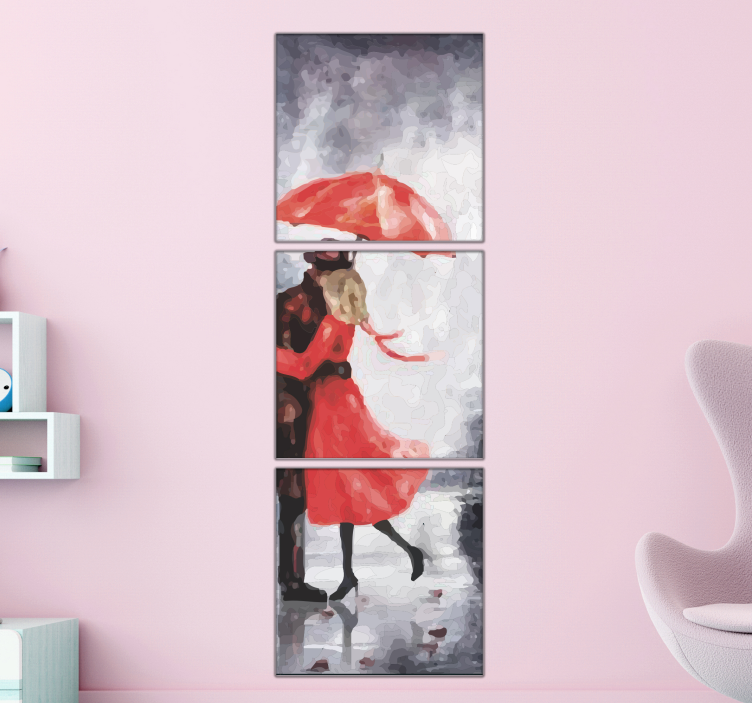Elegante canvas schilderij romantische omhelzing parijs - TenStickers