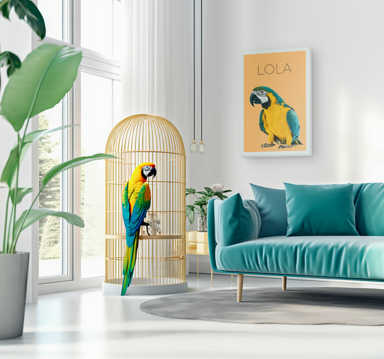 Huisdier portret Canvas schilderij met naam - TenStickers