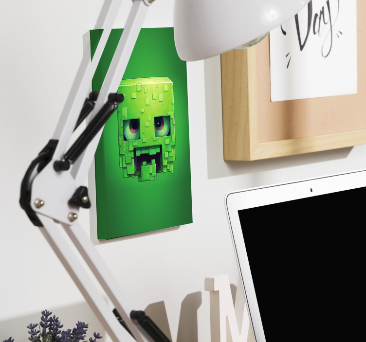 Groen videospel pixel wezen canvas - TenStickers