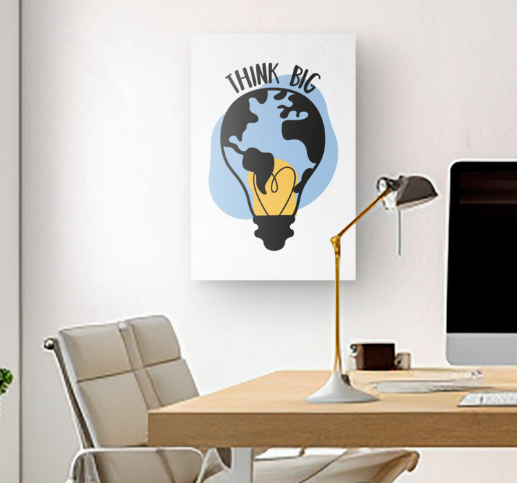 Lichtbolvormige wereld canvas schilderij  - TenStickers