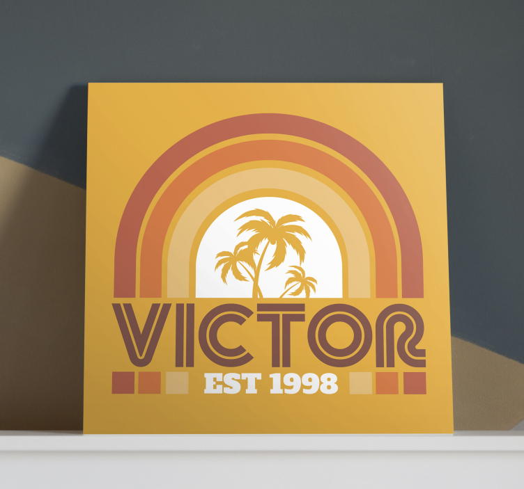 Aangepaste palm retro Vintage canvas schilderij - TenStickers