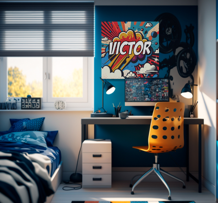 Aanpasbare naam pop art explosie schilderij - TenStickers