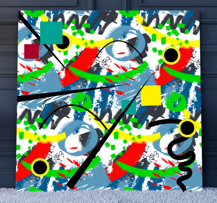 Abstracte geometrische chaos Canvas schilderij abstract - TenStickers
