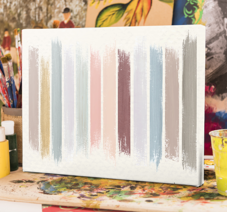 Abstracte penseelstreken doek Canvas schilderij abstract - TenStickers