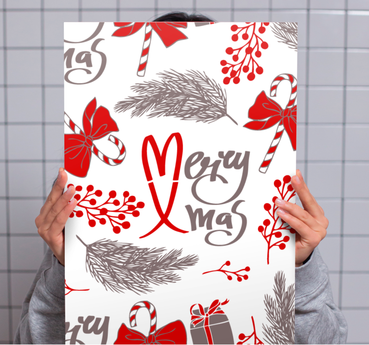 Alphabet canvas schilderij kerstmis ontwerp - TenStickers