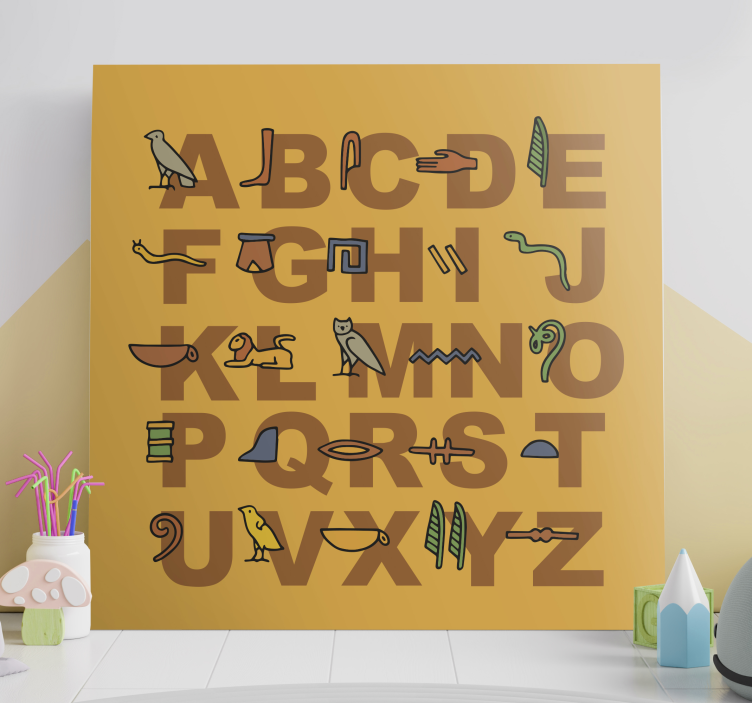 Alphabet canvas schilderij kleurrijke alfabet symbolen - TenStickers