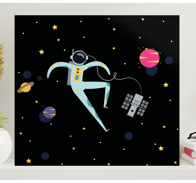 Astronaut in de ruimte videogames canvas schilderij - TenStickers