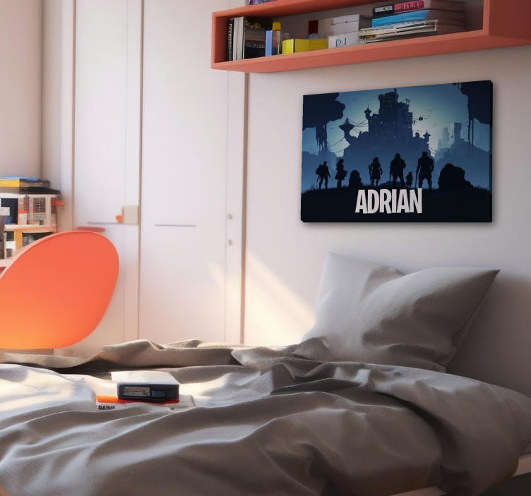 Blauwe epische kasteel videogames canvas - TenStickers