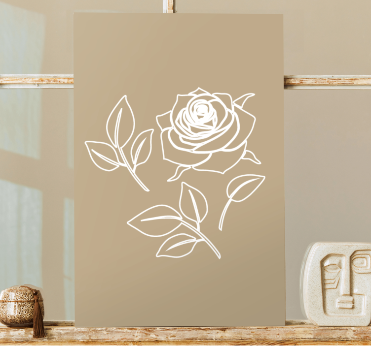 Canvas schilderijen bloemen Gedetailleerde roze patroon beige ach - TenStickers