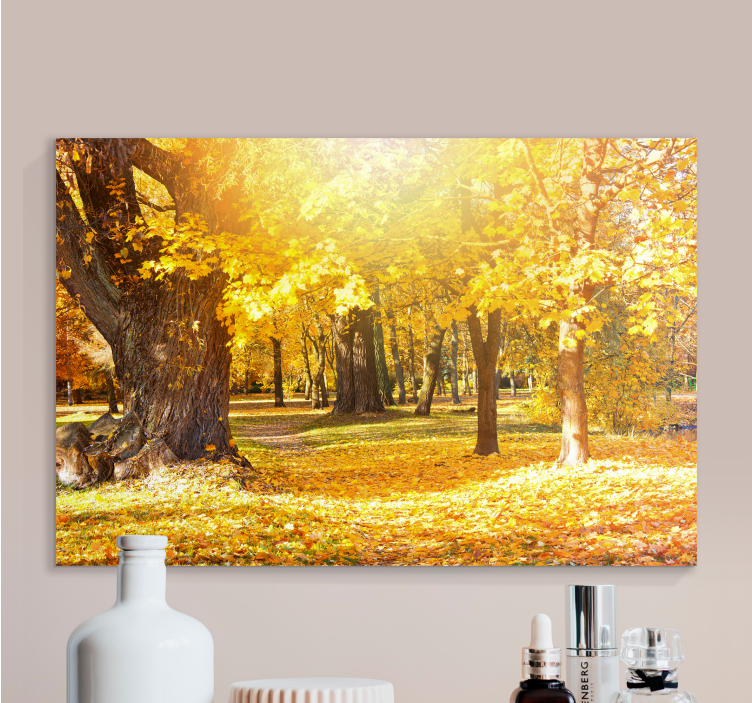 Canvas bomen herfst bospad - TenStickers