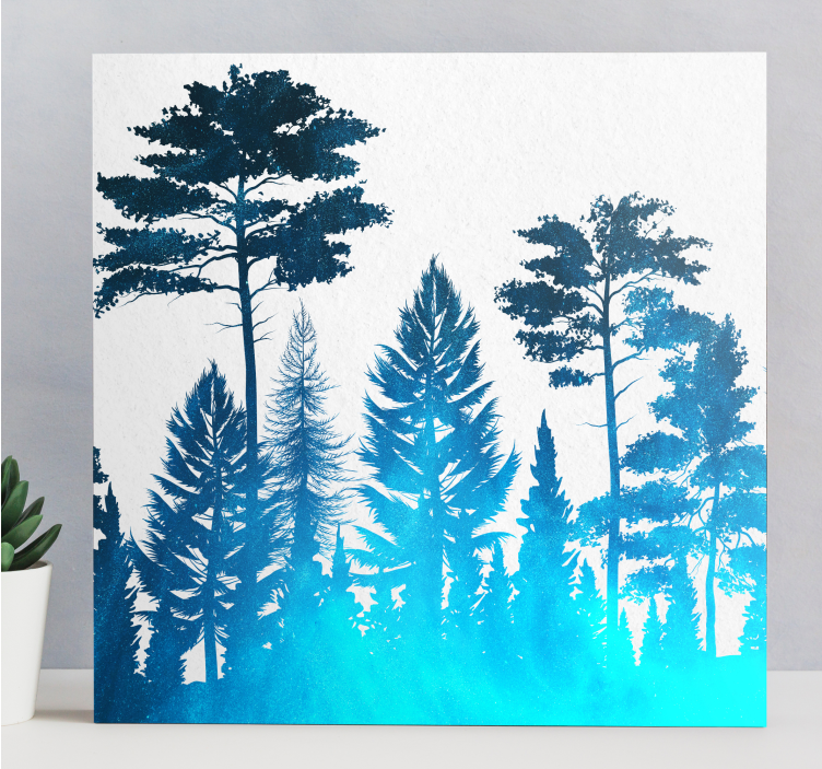 Canvas bomen silhouet boslandschap - TenStickers