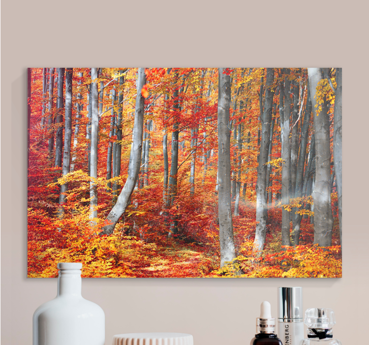 Canvas landschap herfstbospaden - TenStickers