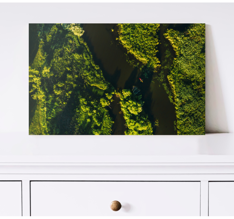 Canvas landschap rustige rivierlandschap - TenStickers