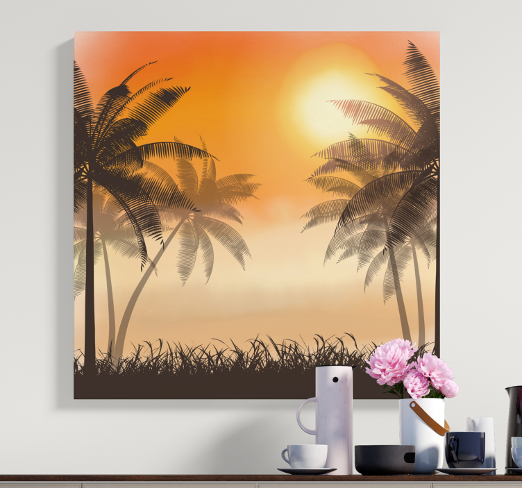 Canvas landschap tropische zonsondergang sfeer - TenStickers