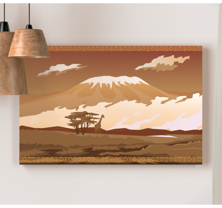 Canvas landschap Kilimanjaro bruin landschap - TenStickers
