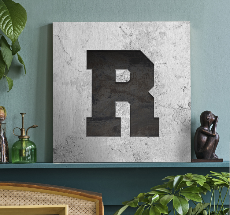 Gepersonaliseerd canvas schilderij retro letter - TenStickers