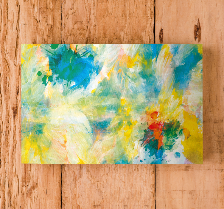 Canvas schilderij abstract levendige kleuren spatten - TenStickers