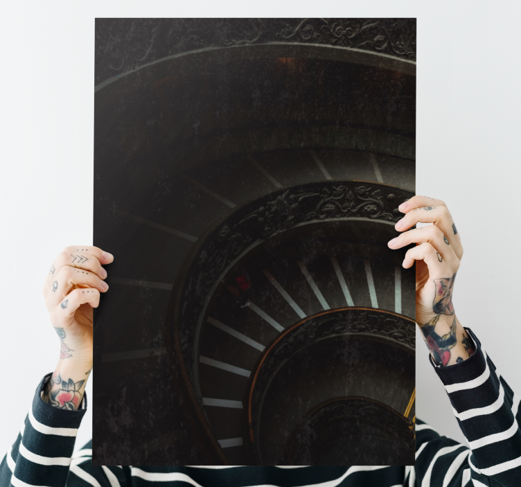 Canvas schilderij abstract spiral trap diepte - TenStickers