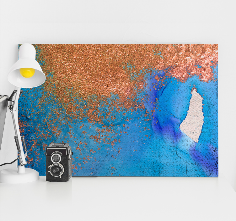 Canvas schilderij abstract textuur blauw abstract - TenStickers